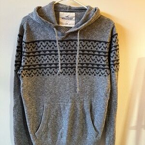 Hollister Gray Patterned Hoodie